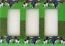 English Springer Spaniel Triple Rocker Light Switch Wall Plate, handmade in USA