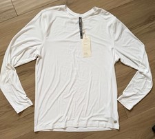 NEW Vuori Long Sleeve Strato Tech Tee Shirt Men  s L White Soft NEW Vuori