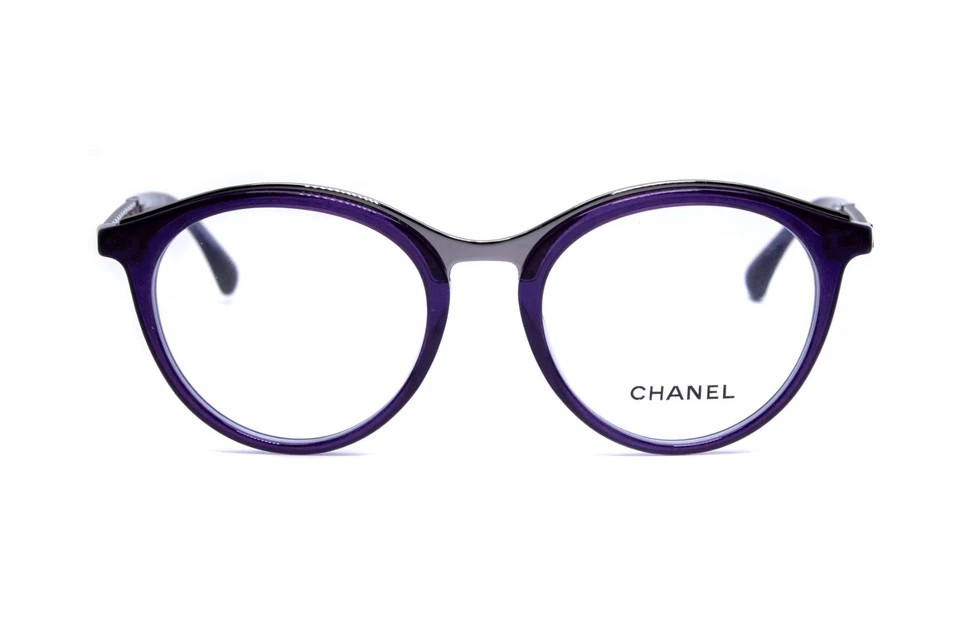 CHANEL 3349-Q c.1576 Clear top Shot Violet Green size 51/19/140 Italy Eyeglasses - Изображение 2 из 4