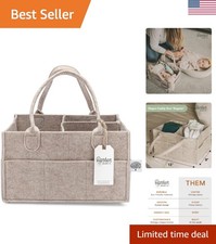 Portable Parker Baby Diaper Caddy - Elegant Felt Storage for All Baby Essentials