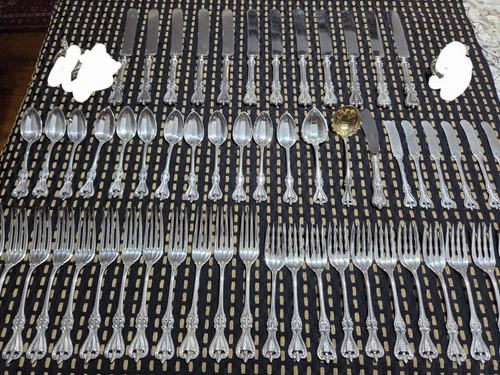 Towle colonial sterling silver flatware set for 12