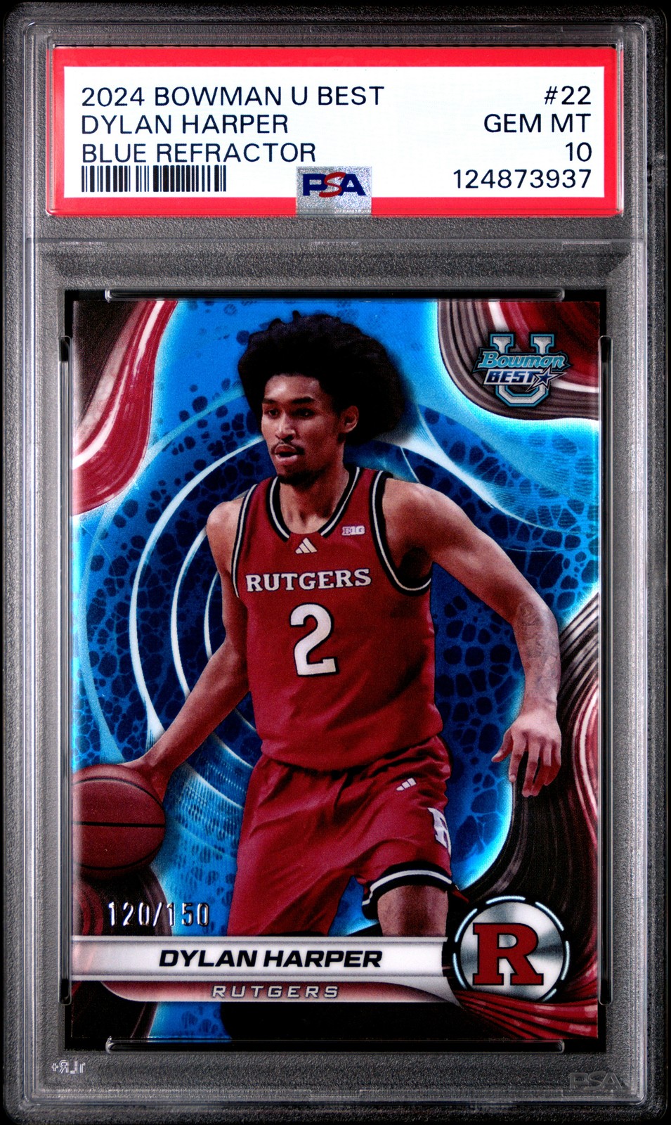 Dylan Harper 2024 Bowman University Best #22 Blue Refractor /150 PSA 10