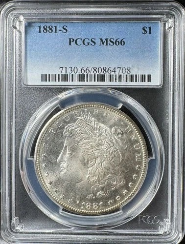 1881-S $1 Morgan Silver Dollar, PCGS MS GEM 66 #864708