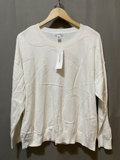 NWT Calvin Klein Women Crew Neck Long Sleeve Embossed Logo Sweater Size XL White