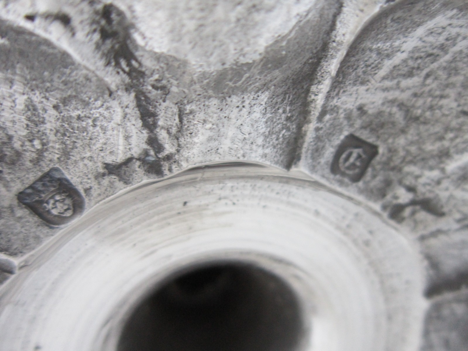 Antique George III Sterling Silver Cast Candlesticks - 1760 by Ebenezer Coker