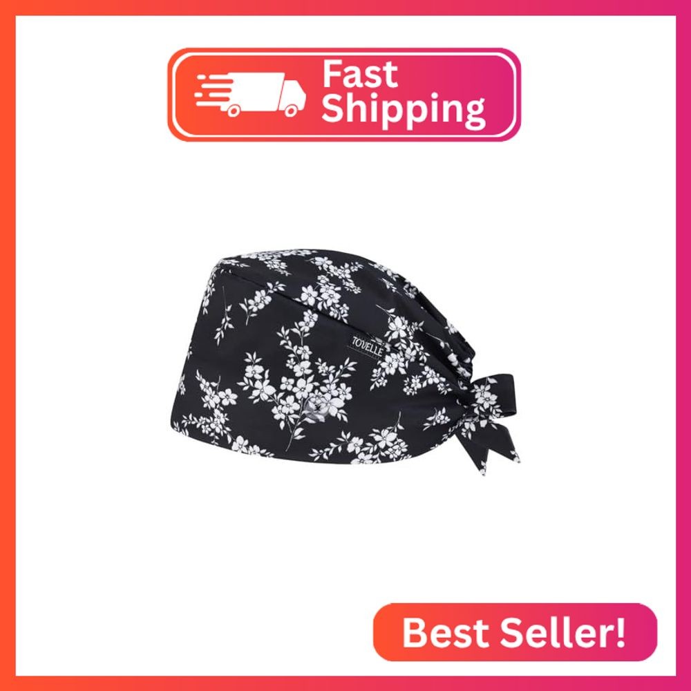 Tovelle Scrub Caps for Women, Classic Surgical Caps with Buttons
