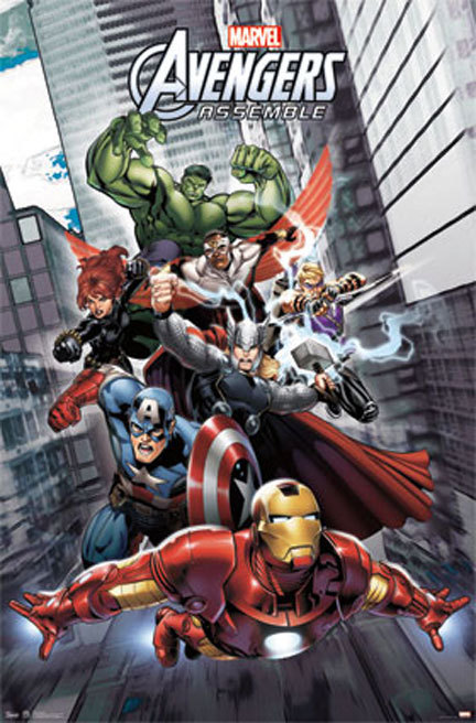2012 MARVEL COMICS AVENGERS ASSEMBLE IRON MAN HULK THOR 22x34 NEW