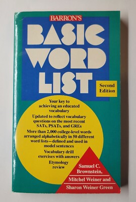Barron's Basic Word List Brownstein Weiner Green Paperback 