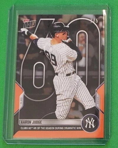 Aaron Judge 60th Home Run Of The Season TOPPS NOW Card 929 ORANGE PARALLEL #1/5