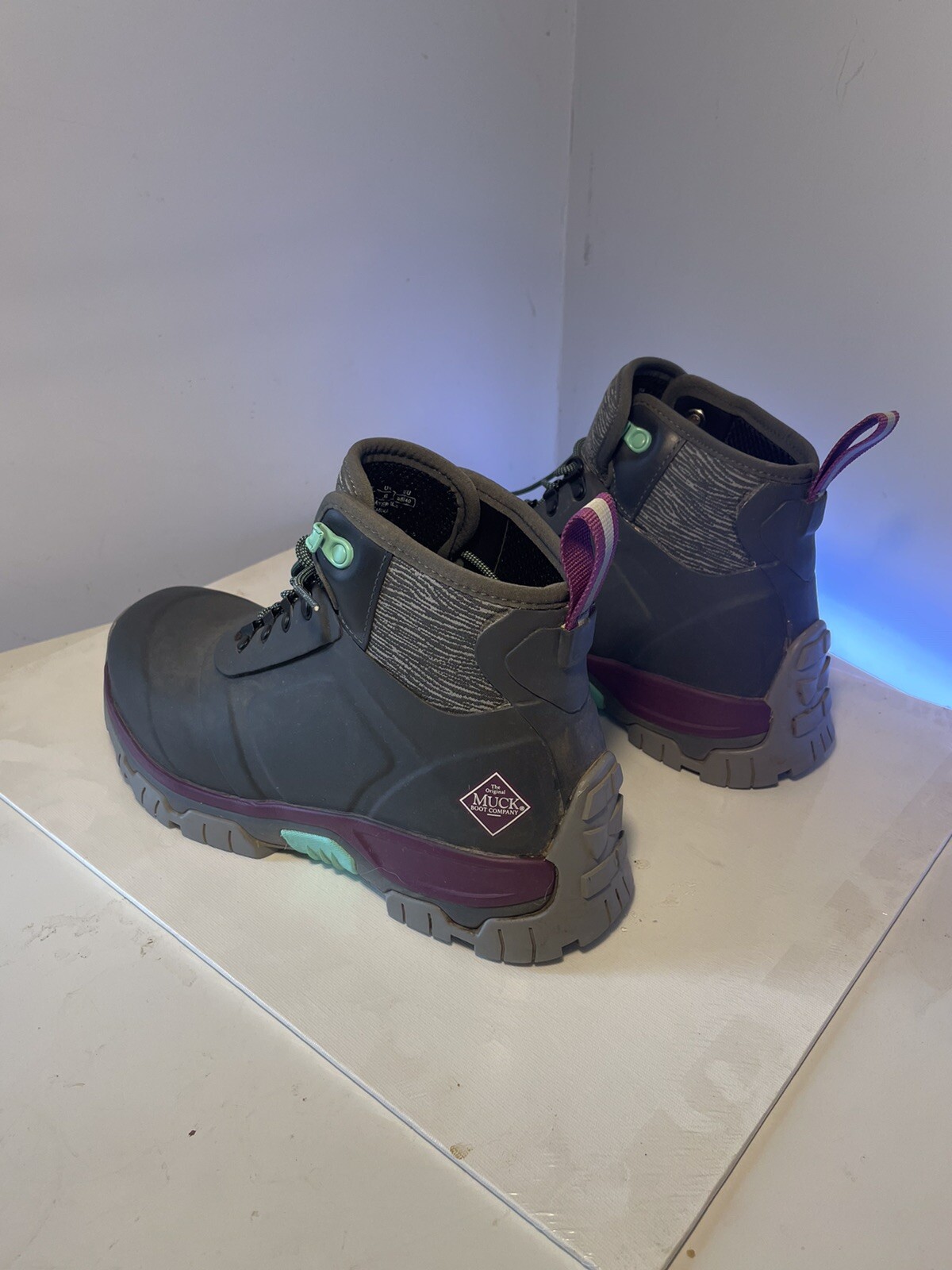 Muck Female Textile/Weather Boots Apex Lace Up Grey Rubber/Neoprene