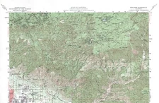 Redlands Quadrangle, California 1954 Topo Map USGS 15 Minute Topographic