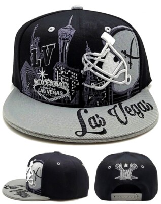 Las Vegas New Leader Downtown City Helmet Raider Black Gray Era Snapback Hat Cap