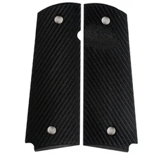 1911 Cross Hatch Grips Black G10 Full Size Compact Springfield EMP PT1911