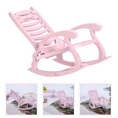 Mini Chaise à Bascule En Bois Pour Maison De Poupée – Meuble Artisanal, Corde De Chanvre, Design Réaliste – Accessoire Déco Salon, Cadeau Collectionneur