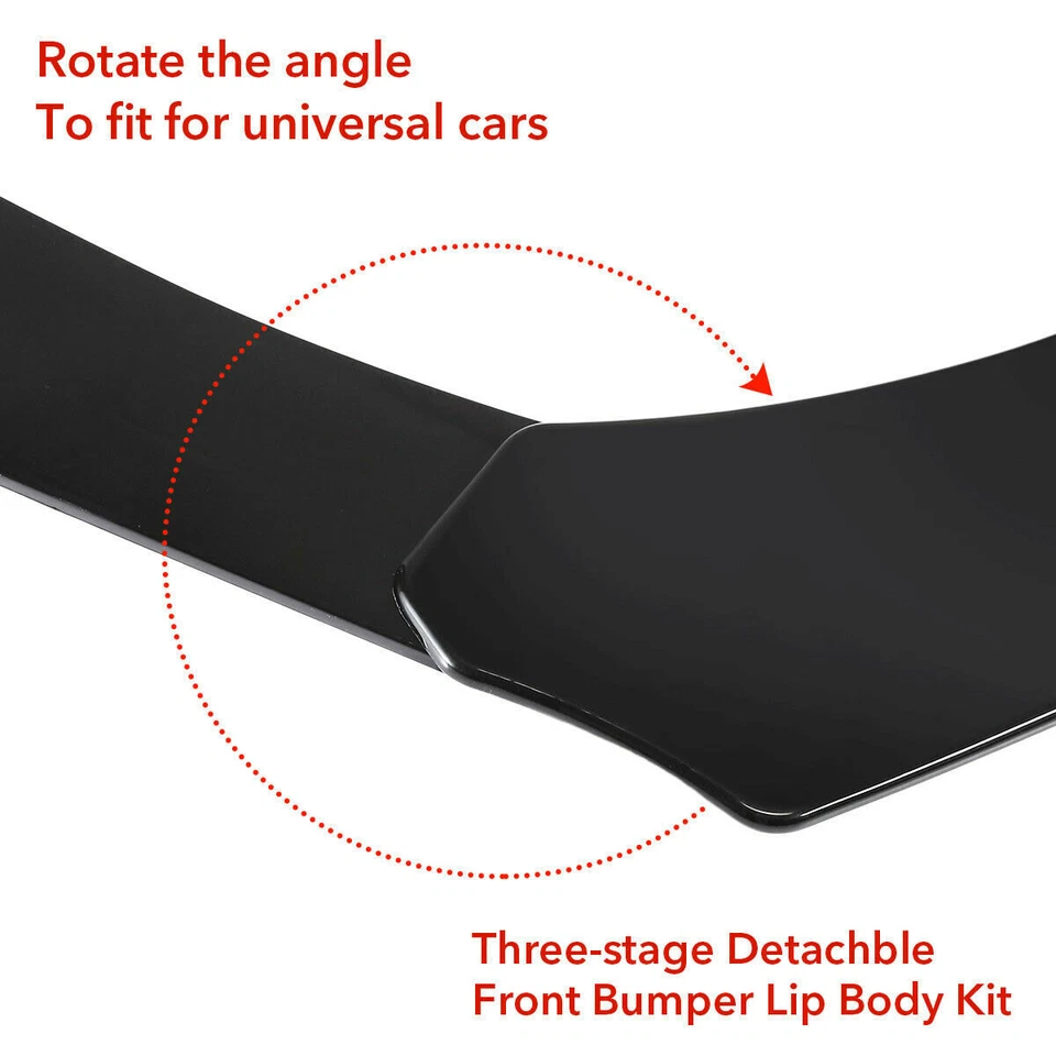 For Nissan Versa Front Bumper Lip Chin Spoiler Glossy Black Side Skirt Body Kits - Изображение 4 из 4