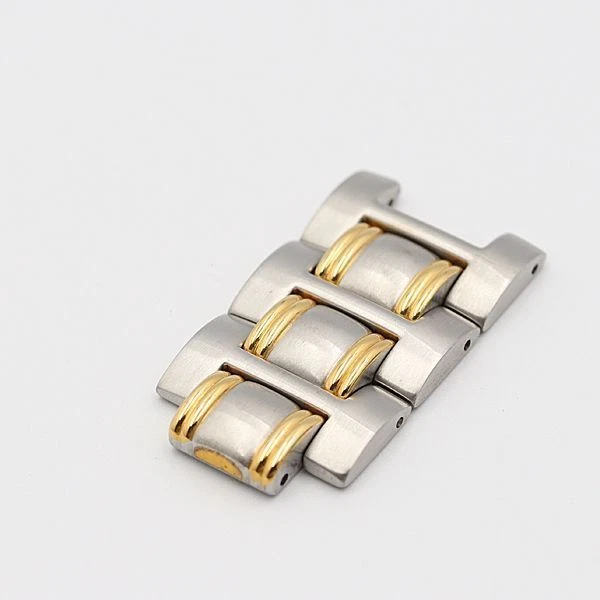 Bracelet ceinture montre homme Gucci authentique 3 maillons pièces argent/or 18 mm