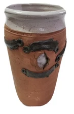 Vintage Pottery Studio Stoneware Vase Signed Chop Mark GP Beautiful Art Design