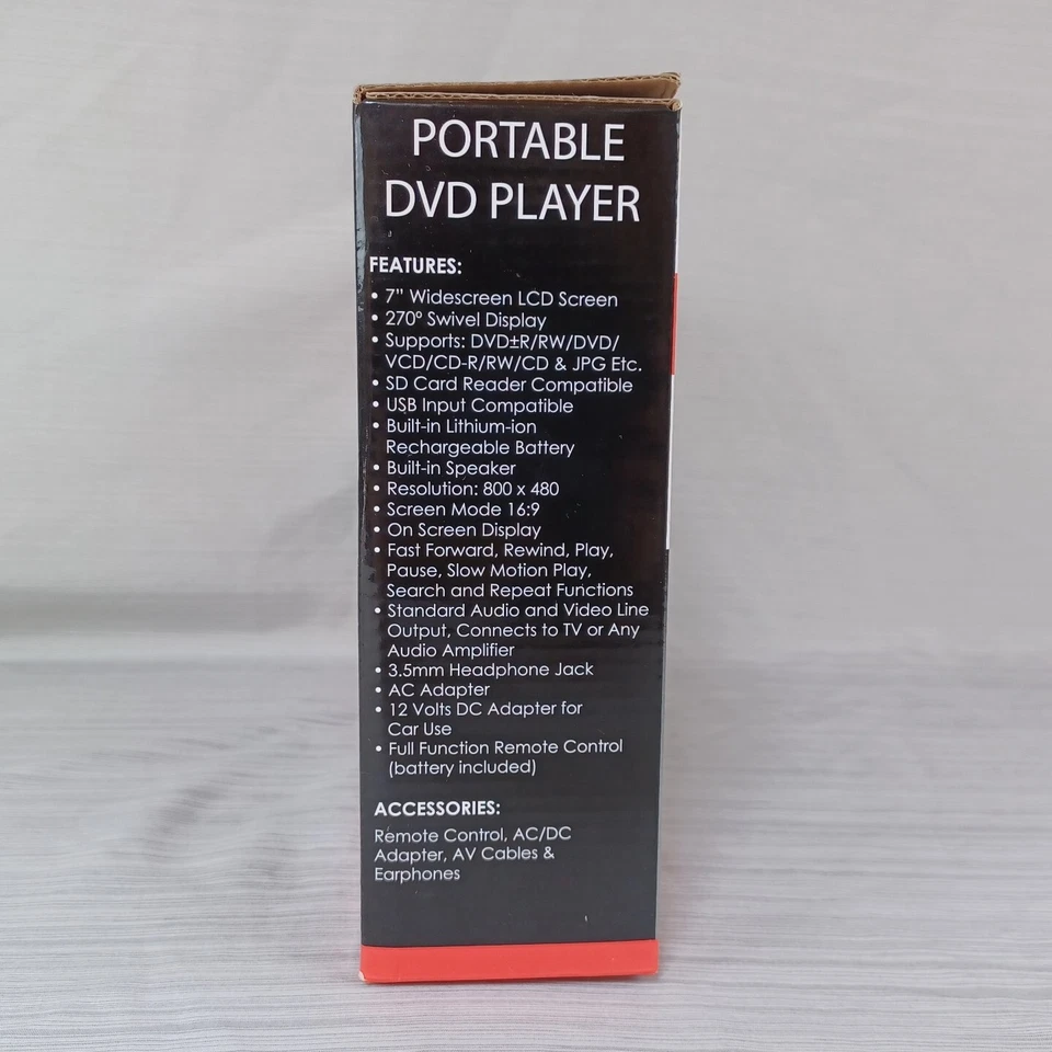Reproductor de DVD portátil supersónico monitor remoto recargable de viaje SC-178DVD Foto 4 de 4