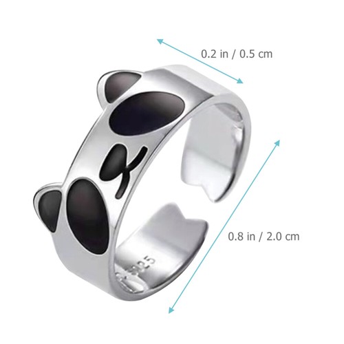 Emaille Panda Ring Fräulein Mädchen Ringe Verstellbare Daumenringe Für Damen - Bild 2 von 10