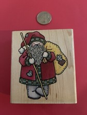 Rubber Stampede Country Santa Claus With Bag A1441H Rubber Stamp - Free Ship