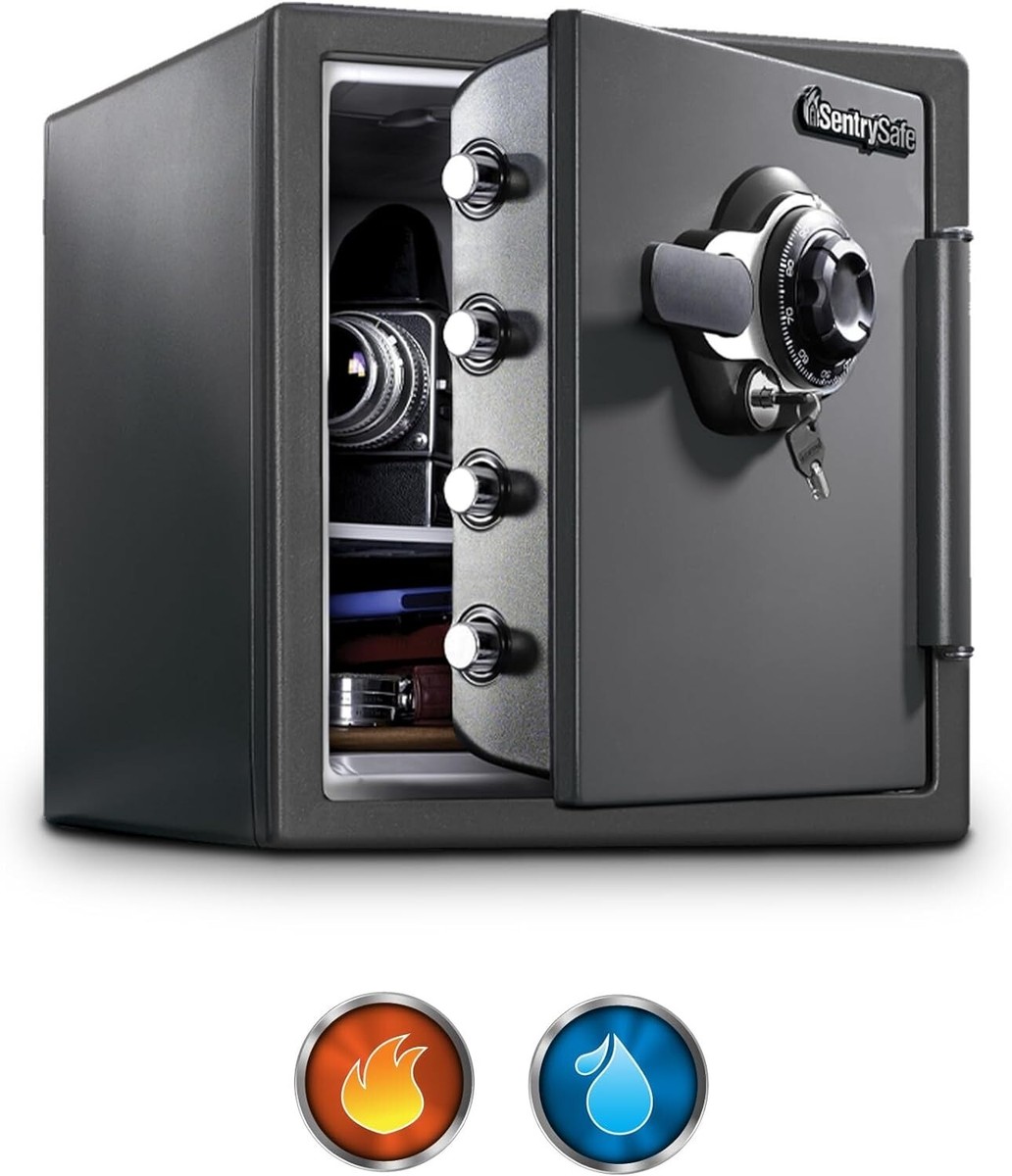 SentrySafe Medium Gray Fireproof Safe and Waterproof Safe Box with