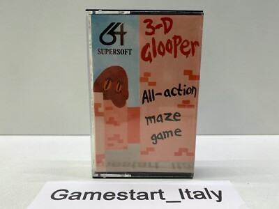 3-D GLOOPER COMMODORE 64 - GAME USED 1984 SUPERSOFT ALL-ACTION MAZE GAME