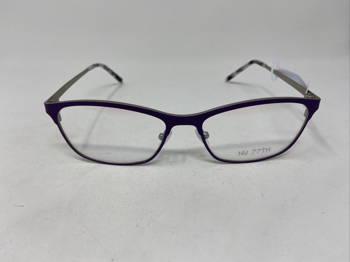 NW 77TH FLOWER CITY BLONDE BLACK TURQUISE TAN FRAMES EYEGLASSE 55-17-140 NW 77th FLOWER CITY BLONDE COL 4 55/17/140 PURPLE EYEGLASSES  main image 2