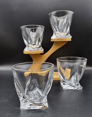 Mikasa Crystal Double Old Fashioned Rocks Glasses Whiskey Scotch Bourbon Set 4