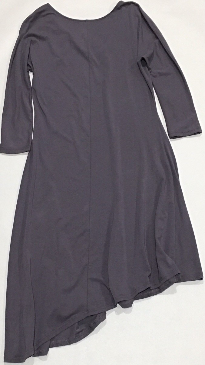 Garnet Hill Women's Chic Size XS Gray Embellished Boat Neck Dress