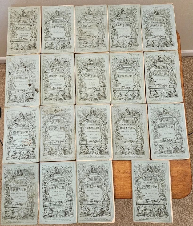 1846 to 1848 Dombey and Son by Charles Dickens Original Parts and Clamshell Case - Image 4 of 4