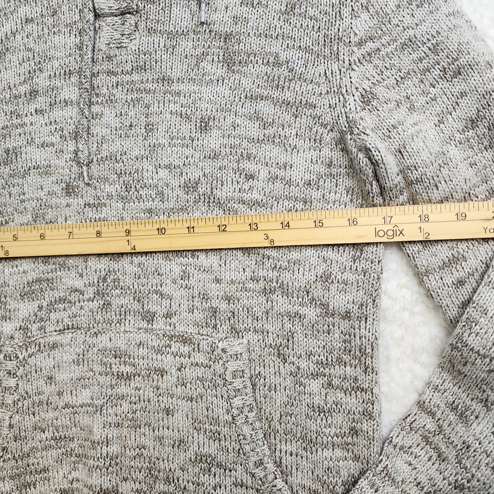 Urban Pipeline Henley 连帽毛衣男式 S 灰色针织口袋休闲休闲 — 第 3/4 张图片