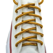 2Pairs Round Athletic Sport Sneaker Yellow/Brown 27,36,45,54,63" String Shoelace