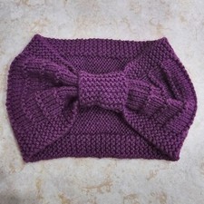 Wine Handmade Winter Knitted Crochet Knotted Wide Cotton Headband Ear Warmer