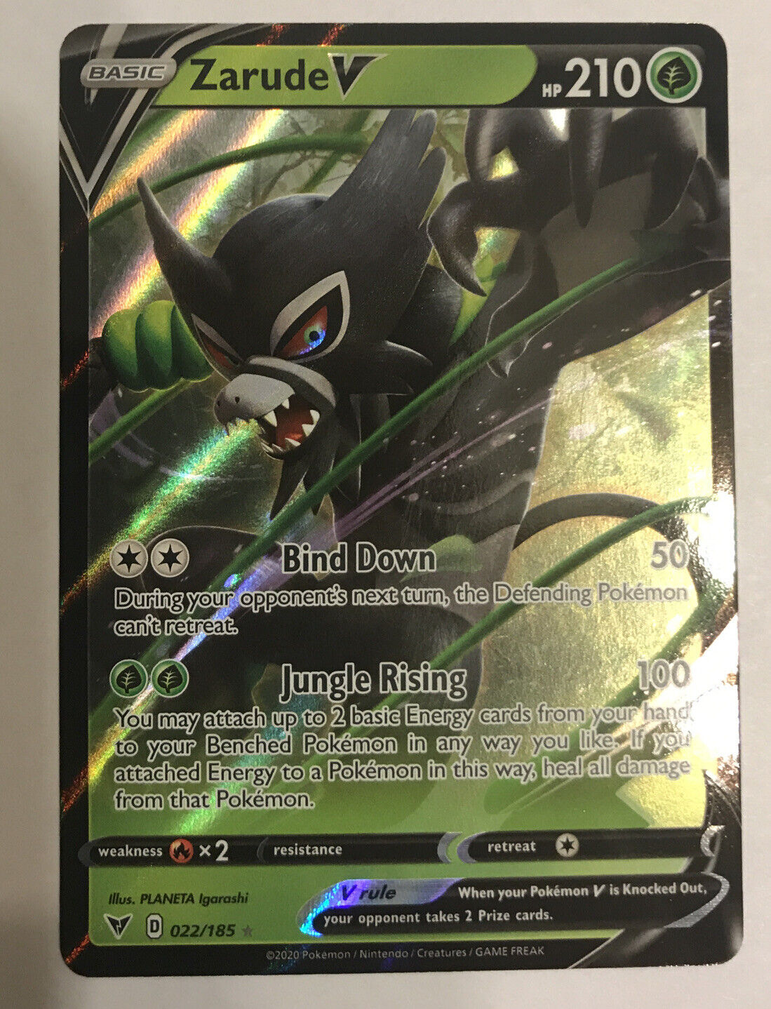 Pokemon ZARUDE V 022/185 Vivid Voltage - ULTRA RARE HOLO - - MINT