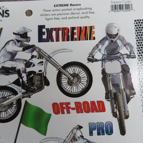 Motorcycle Sticker Sheet Extreme Racers Off Road Dirt Bike Creative Imaginations - Picture 3 of 7