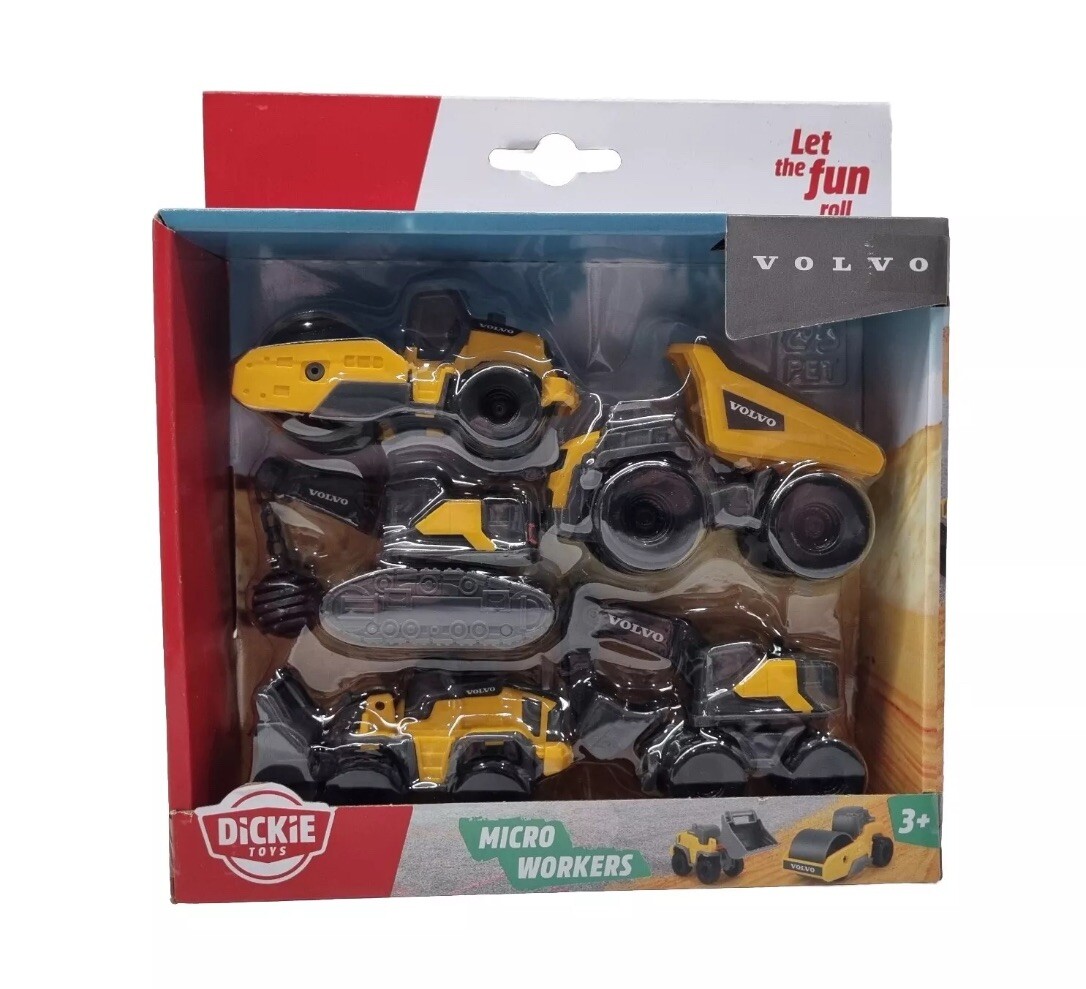 Dickie Toys Volvo Micro Workers Set of 5 Construction Site Vehicles Excavator UK image 6