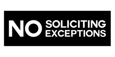 Basic No Soliciting No Exceptions Sign