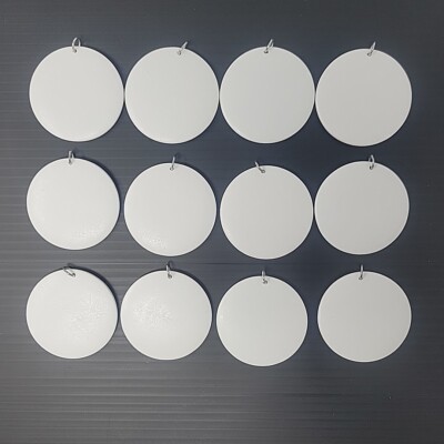 12pcs Wood Disc Pendant White 45mm/1.75in Pyrograph, Painting, Decoupage 