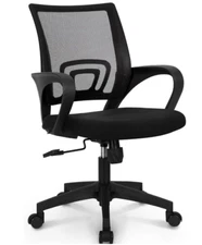 Ergonomic Mesh Office Chair with Lumbar Support, Adjustable Height, Black