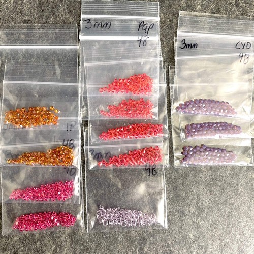 3mm bicone crystal beads Swarovski? - 576 pcs -warm colors - estate destash