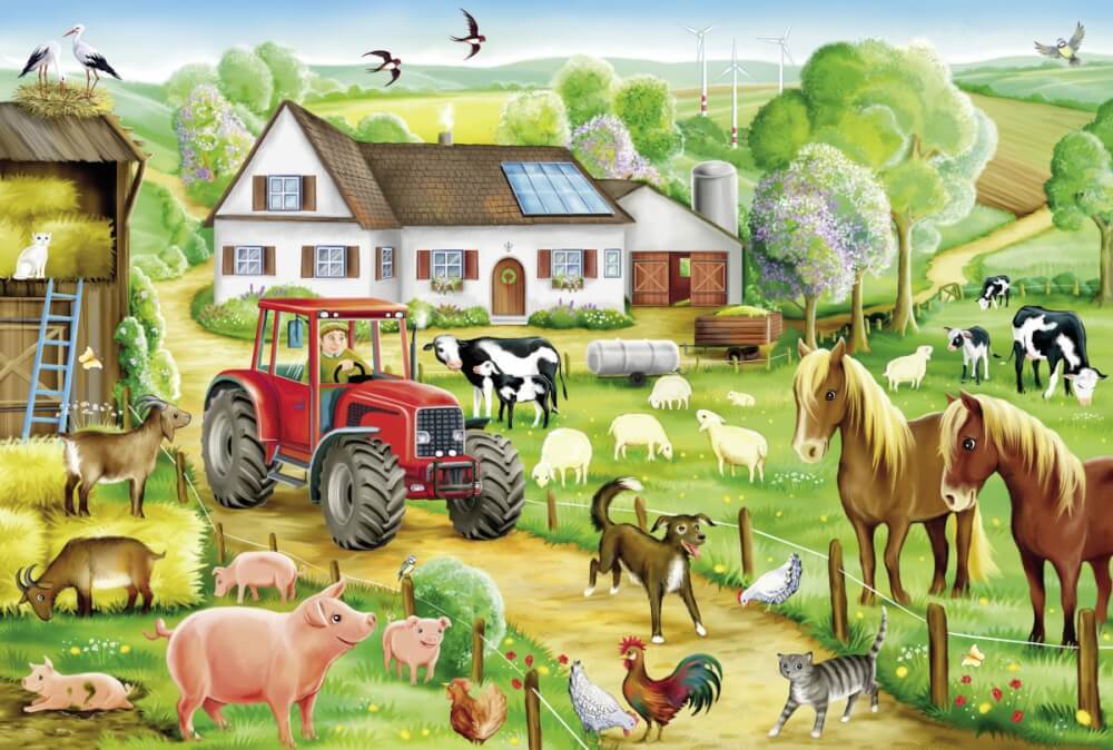 Thumbnail - Schmidt Puzzle 56003 Fröhlicher Bauernhof, 100 Teile, Ab 6 Jahre