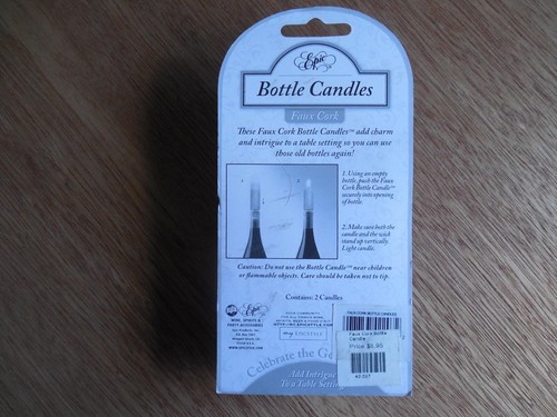 NEW/SEALED Package of 2 EPIC Faux Cork "Wine Bottle Candles" - Picture 2 of 3