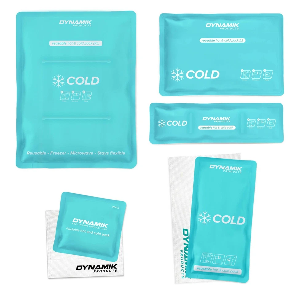 Reusable Hot/Cold Gel Ice Packs for Pain Relief with Sleeve - Small-XL