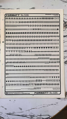 Formatt Dry Transfer Type Sheets Vintage Art Supply (Lettraset) Acetate NOS
