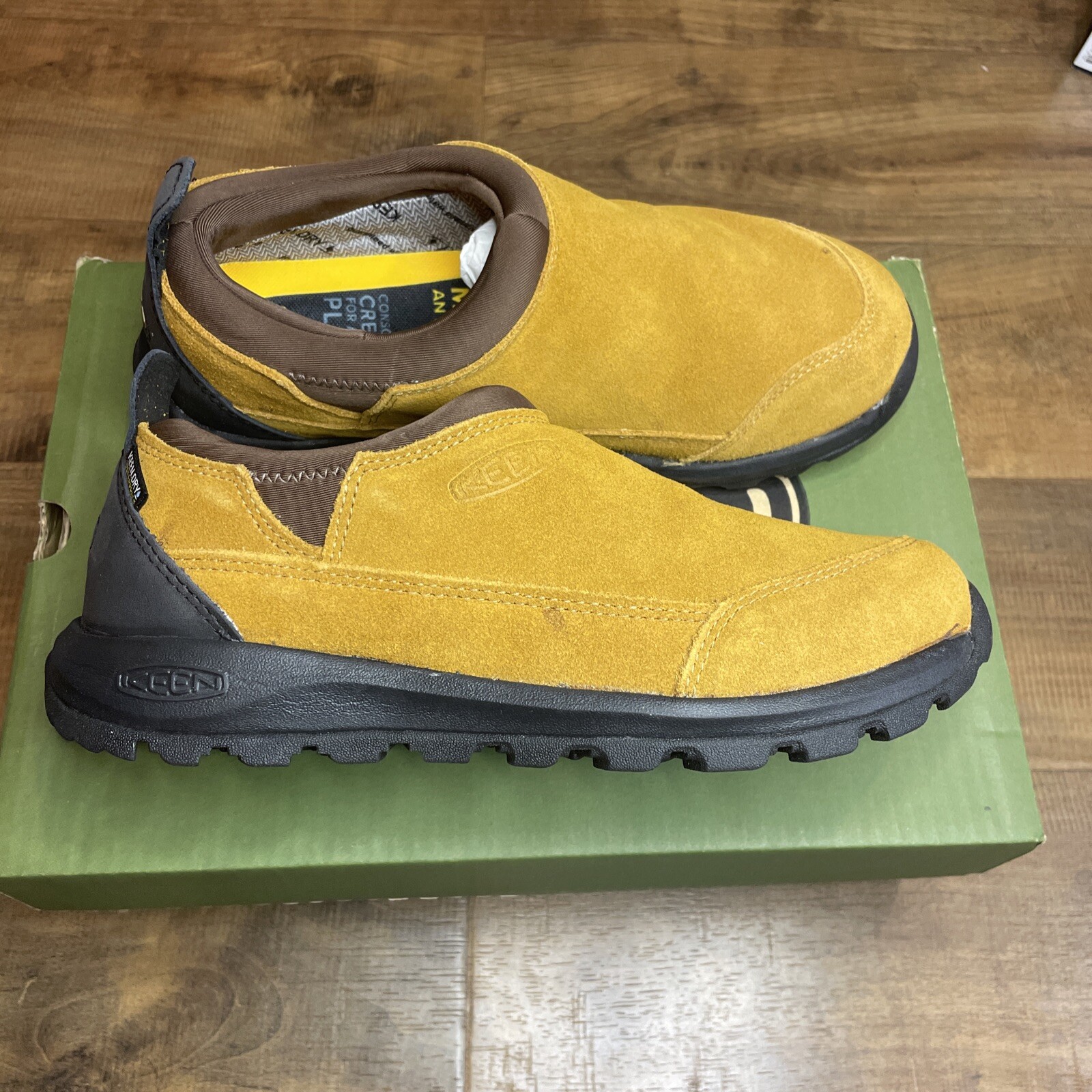 Scarpe moc impermeabili Keen Glieser marrone oro castagno 1025461 da uomo taglia 7 5 NUOVE