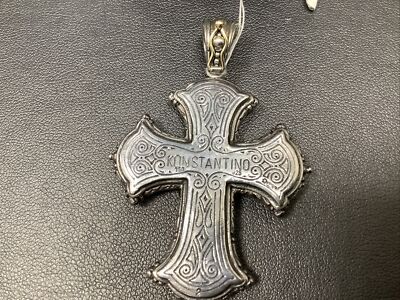 Konstantino Sterling Silver And 18 K Gold Ornate Cross Pendant | eBay