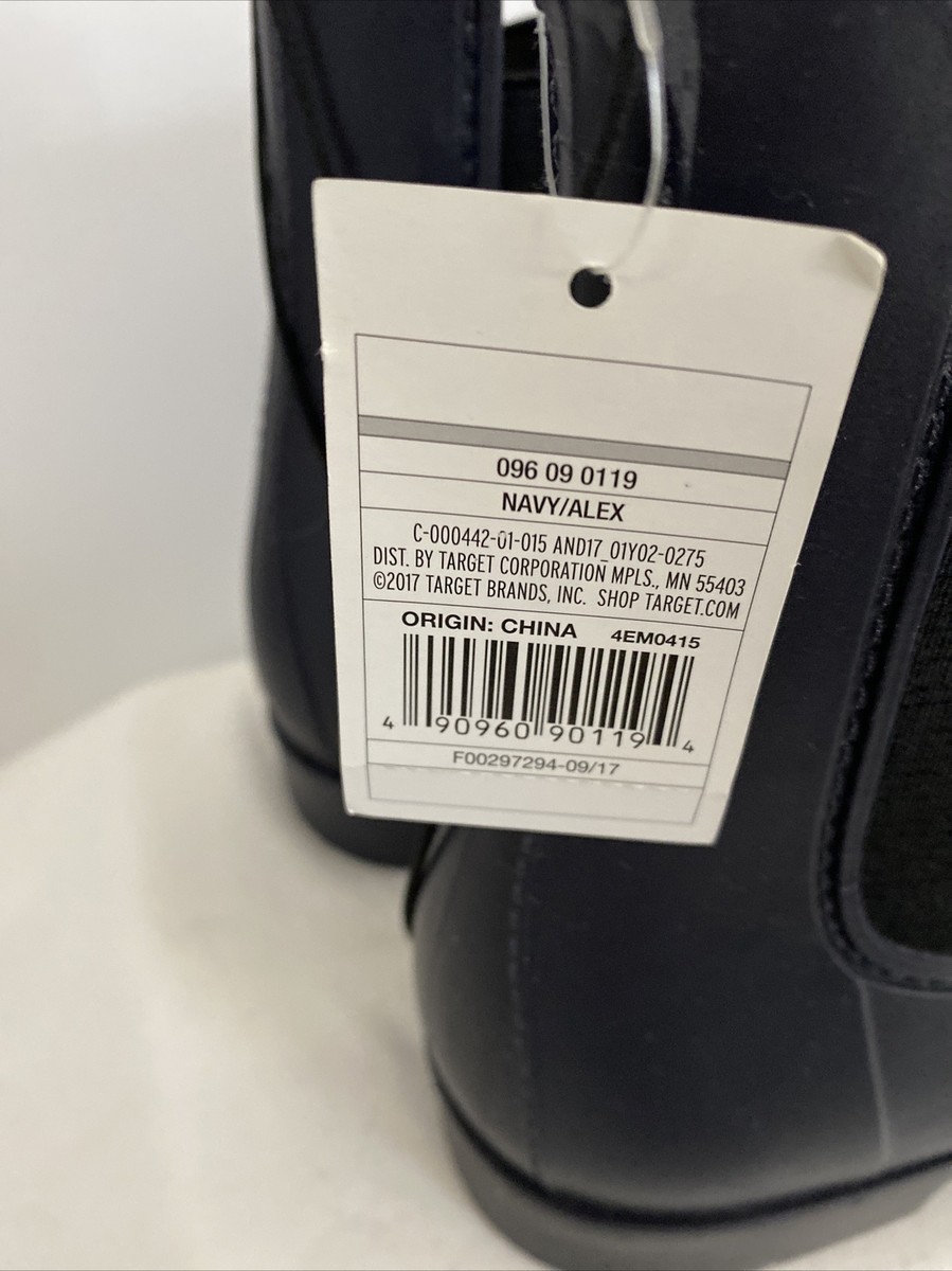A New Day Navy blue chelsea rain boots size 11, “ Alex” Style NWT
