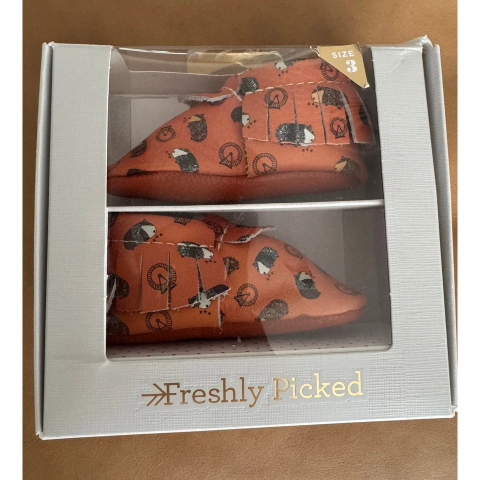 Freshly Picked Leather Moccasins Hamster hulaboo size 3c / leather booties NIB - Image 2 of 4