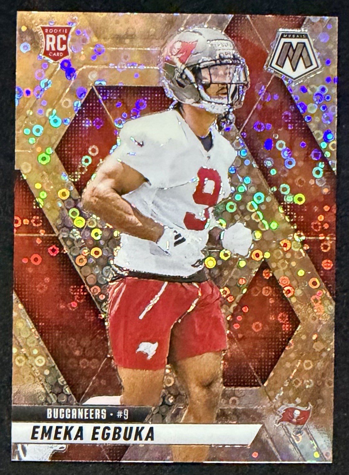 2025 Mosaic Emeka Egbuka Rookies RC No Huddle Silver Prizm #376 Buccaneers