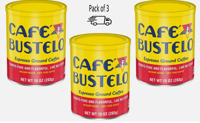 Cafe Bustelo, Espresso Style Dark Roast Ground Coffee, 10 oz Can ( Pack of 3 )